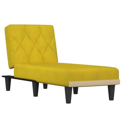 Chaise longue fluweel geel
