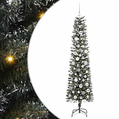 VidaXL Kunstkerstboom met 300 led groen 180 cm pvc en plastic en staal