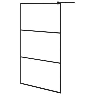 Inloopdouchewand transparant 115x195 cm ESG-glas zwart