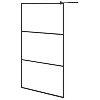 Inloopdouchewand transparant 115x195 cm ESG-glas zwart - thumbnail
