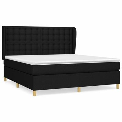 Boxspring met matras stof zwart 180x200 cm