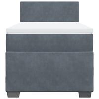 Boxspring met matras fluweel donkergrijs 90x200 cm - thumbnail