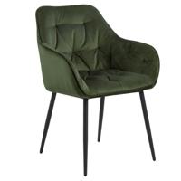 Bendt Eetkamerstoel 'Loren' Velvet, kleur Forest Green - thumbnail