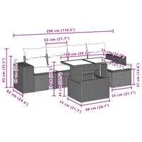 6-delige Loungeset met kussens poly rattan beige - thumbnail