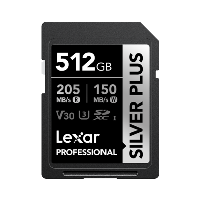 Lexar Silver Plus 512GB SDXC UHS-I V30 - R205/W150 MB/s Lexar Silver Plus 512GB SDXC UHS-I V30 - R205/W150 MB/s