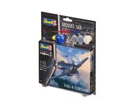 Revell model set f4u-4 corsair jachtvliegtuig - incl. basiskleuren verf - thumbnail