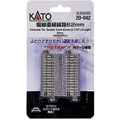 N Kato Unitrack 7078022 Dubbelspoor, Recht 62 mm 2 stuk(s)