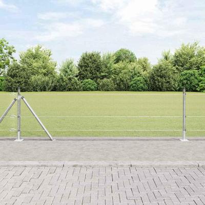 VidaXL Afrasteringspaal zilver 25 x 0,4 m (12 x 12 mm gaas) staal