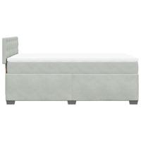 Boxspring met matras fluweel lichtgrijs 90x200 cm - thumbnail