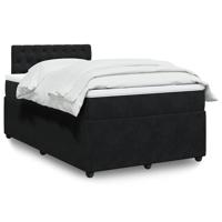 Boxspring met matras fluweel zwart 120x200 cm - thumbnail