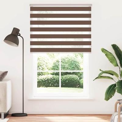 VidaXL Zebra rolgordijn 140x230 cm stofbreedte 135,9cm polyester bruin