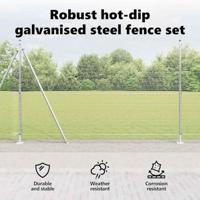 VidaXL Afrasteringspaal zilver 10 x 1,5 m (25 x 25 mm gaas) staal - thumbnail