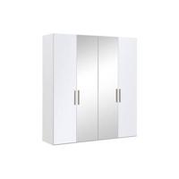 Goossens Kledingkast Easy Storage Ddk, Kledingkast 203 cm breed, 220 cm hoog, 2x glas draaideur en 2x spiegel draaideur midden - thumbnail