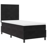 Boxspringbed met matras fluweel zwart 100x200 cm - thumbnail