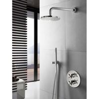 Hotbath Get Together IBS3AGN inbouwdouche met 3s handdouche en 15cm plafondbuis geborsteld nikkel - thumbnail