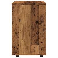 Rolkast 46x36x59 cm bewerkt hout oud houtkleurig - thumbnail