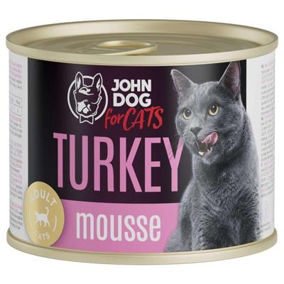 JOHN DOG For cats Mousse Turkey - nat kattenvoer - 200g