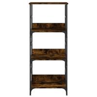 Boekenrek 50x33x117,5 cm bewerkt hout gerookt eikenkleurig - thumbnail