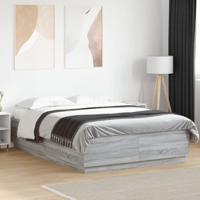 Bedframe bewerkt hout grijs sonoma eikenkleurig 150x200 cm - thumbnail
