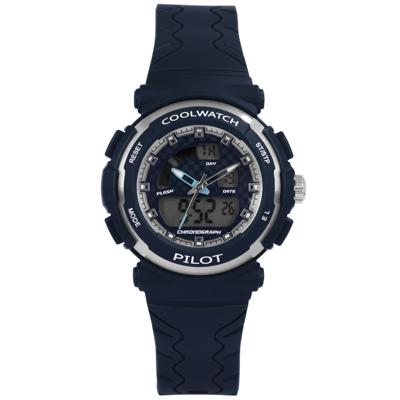 Coolwatch by Prisma CW.272 Kinderhorloge Pilot Digitaal/analoog kunststof/siliconen blauw 36 mm