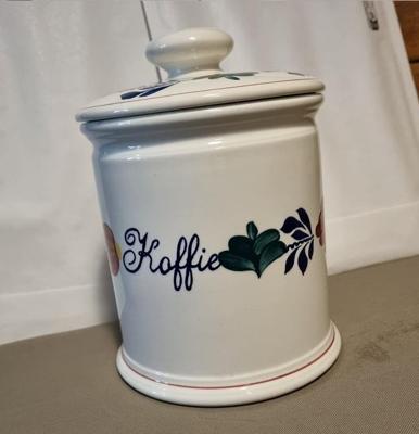 Boerenbont Voorraadpot Koffie 1.5 ltr Aardewerk met bloemdeksel