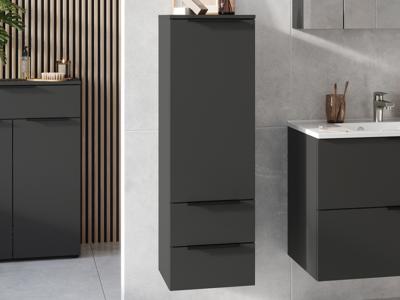 Kolomkast CANTONA 1 deur 2 lades grafiet Kolomkast CANTONA 1 deur 2 lades grafiet