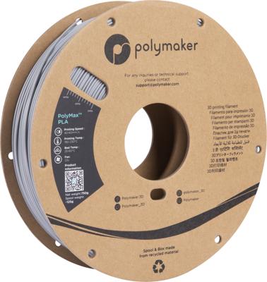 Polymaker PA06025 6938936712725 Filament Tough PLA Slagvast 1.75 mm 3000 g Grijs PolyMax™ 1 stuk(s)