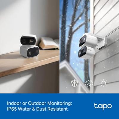 Tapo C246D Wifi-bewakingscamera voor buiten, met 2K dubbele lens, 125° groothoek en 6 mm telelens, smart tracking, gratis KI-detectie, nachtzicht, microSD-kaart tot 512 GB