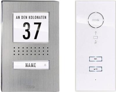 m-e modern-electronics ADV 111 WW Audio Vistadoor Complete set voor Deurintercom Kabelgebonden Eengezinswoning RVS, Wit m-e modern-electronics ADV 111 WW Audio Vistadoor Complete set voor Deurintercom Kabelgebonden Eengezinswoning RVS, Wit