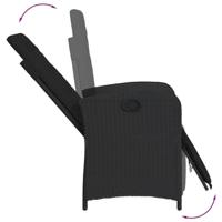 3-delige Bistroset met kussens poly rattan zwart - thumbnail