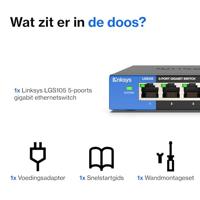 Linksys 5-poorts Gigabit - desktopswitch (LGS105) - thumbnail