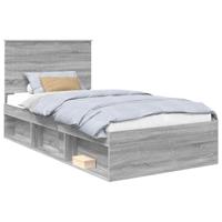 Bedframe Grijs Sonoma 100 x 200 cm Massief grenenhout - thumbnail