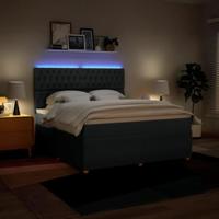 Boxspring met matras stof blauw 180x200 cm - thumbnail