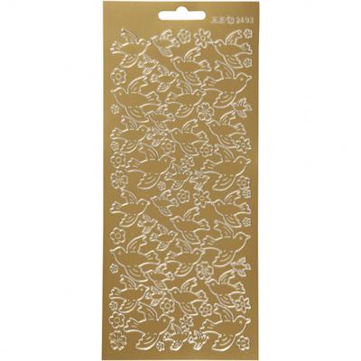 Creativ Company Stickers, duiven, vel 10x23 cm, goud, 1 vel