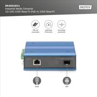 Digitus DN-652103-1 netwerk media converter 1000 Mbit/s Multimode, Single-mode Zwart, Blauw - thumbnail