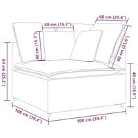 Modulaire hoekmodule bank met kussens 100 cm lichtgrijs - thumbnail