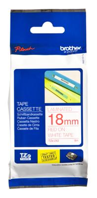 Brother TZE-242 labelprinter-tape Rood op wit