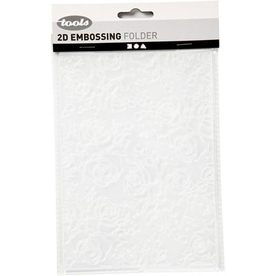 Creativ Company Embossing folder , rozen, afm 13x18,5 cm, dikte 2 mm, 1 stuk
