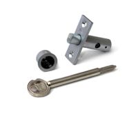 Dulimex | Insteekgrendel met stersleutel sluitpot lengte 45 mm | Zilvergrijs - thumbnail