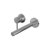 Chrome Carving inbouw wastafelmengkraan met rechte uitloop, rozetten model A2 - thumbnail