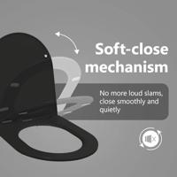 VidaXL Toiletzitting zwart 47 x 36 x 3,4 cm duroplast - thumbnail