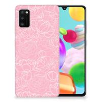 Samsung Galaxy A41 | TPU Case | White Flowers - thumbnail
