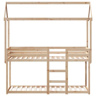 Stapelbedframe zonder matras massief grenenhout 90x200 cm - thumbnail