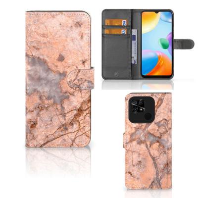 Xiaomi Redmi 10C | Bookcase | Marmer Oranje