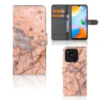 Xiaomi Redmi 10C | Bookcase | Marmer Oranje - thumbnail