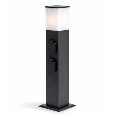 Rustic M Buitenstopcontactpaal 51cm - LED sokkellamp met buitenstopcontact - 4 stopcontacten - IP44 waterdicht - E27 fitting - Zwart - Tuinlantaarn Rustic M Buitenstopcontactpaal 51cm - LED sokkellamp met buitenstopcontact - 4 stopcontacten - IP44 waterdicht - E27 fitting - Zwart - Tuinlantaarn