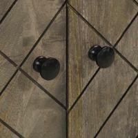 Dressoir 60x33x75 cm massief mangohout zwart - thumbnail