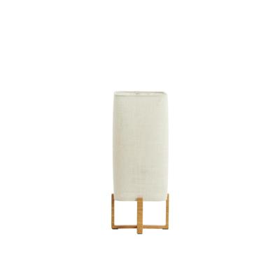 Light & Living TafellampWyn 39cm - crème touw met houtlook - 1894184