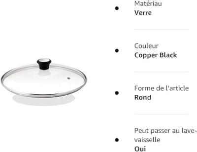 Tefal Kookgerei Tefal 280976 universele glazen deksel voor tefal kookpannen 26cm