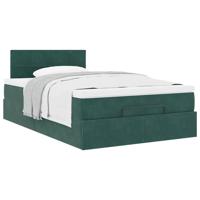 Ottoman bed met matras 120x200cm fluweel donkergroen - thumbnail